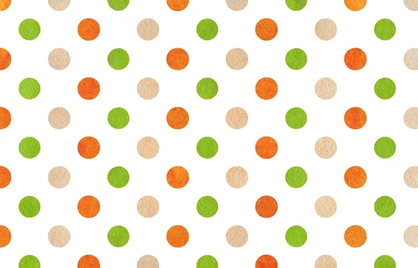 Акварель зелений, помаранчевий і бежевий фон з крапкою полоки . — стокове фото
