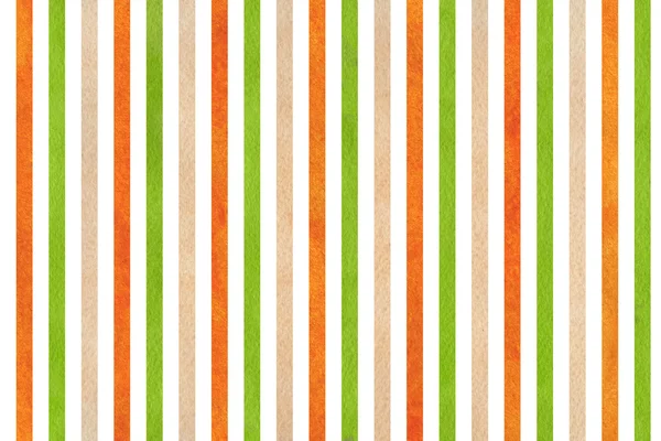 水彩画は、緑、オレンジとベージュ ストライプ背景. — ストック写真