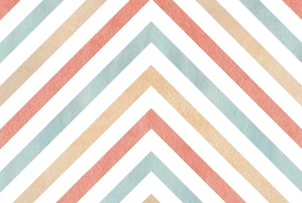 Watercolor pink, beige and blue stripes background, chevron. — Stock Photo, Image