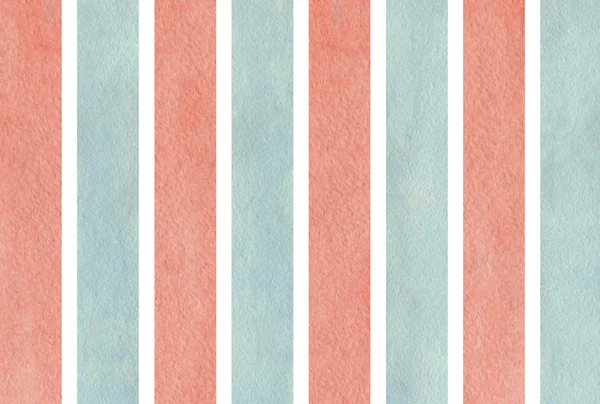 Watercolor pink and blue striped background. — Stock Photo, Image