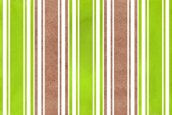 Watercolor brown and green striped background. — Stock Photo, Image