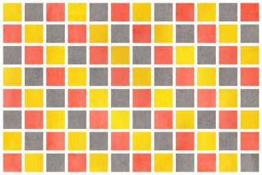 Suluboya sarı, gri ve somon kareler