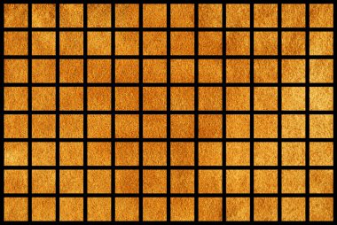 siyah zemin üzerine altın kareler.