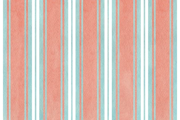 Watercolor blue and pink striped background. — Stock Photo, Image