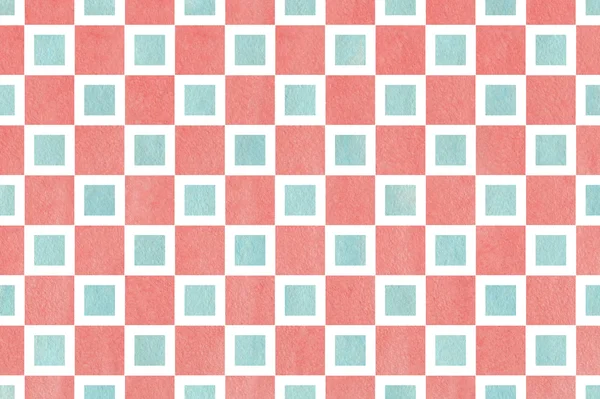 Vattenfärg fyrkantiga mönster. — Stockfoto
