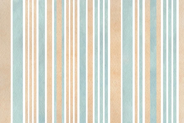 Watercolor beige and blue striped background. — Stock Photo, Image