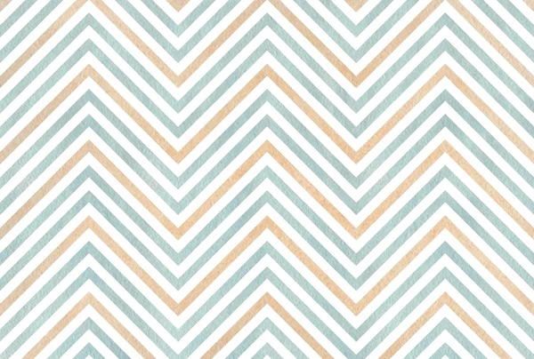 Watercolor beige and blue stripes background, chevron. — Stock Photo, Image