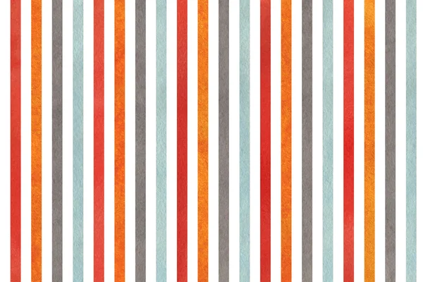 Vodové barvy oranžové, modré, červené a šedé pruhované pozadí. — Stock fotografie