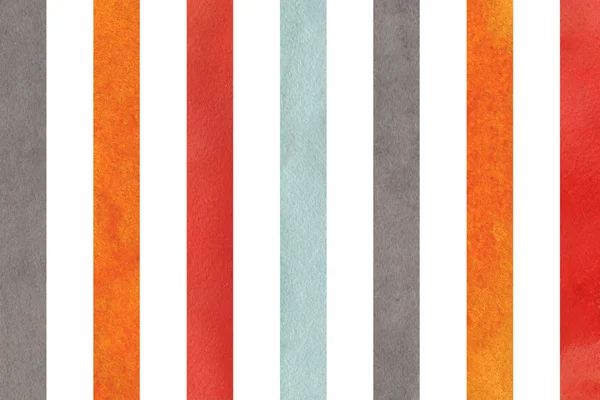 Акварель оранжевый, синий, красный и серый полосатый фон . — стоковое фото