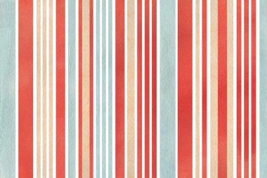 Sulu Boya bej, kırmızı ve mavi çizgili arka plan.