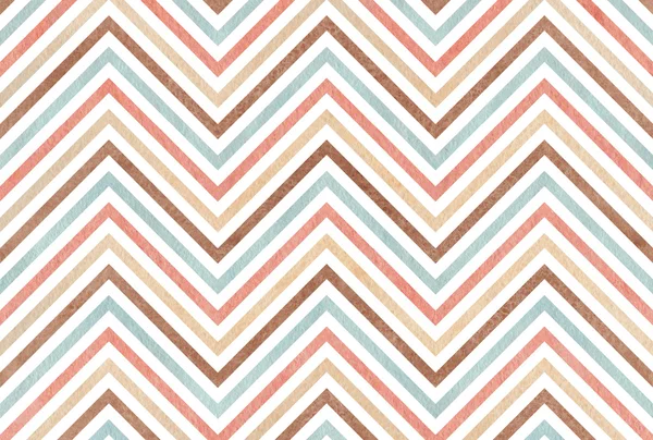 Watercolor brown, pink, beige and blue stripes background, chevron. — Stock Photo, Image