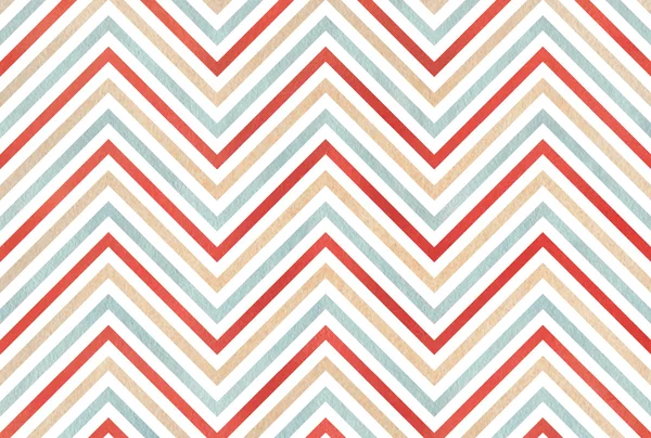 Aquarela bege, vermelho e azul listras fundo, chevron . — Fotografia de Stock