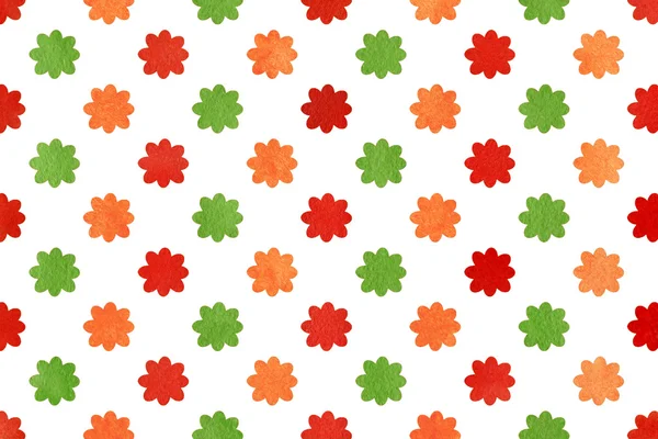 Aquarell orange, rote und grüne Blumen. — Stockfoto