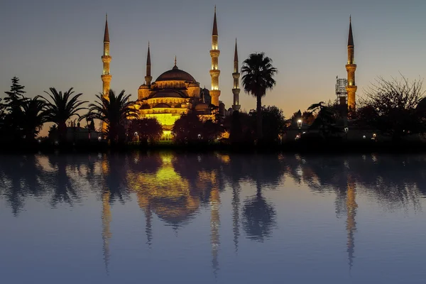 Mezquita azul en la noche. — Foto de Stock