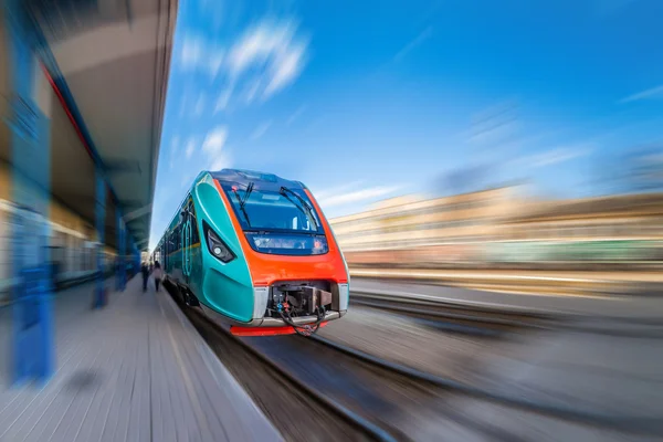 stock image Train at the railway station.