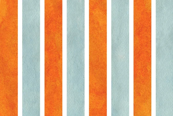 水彩のオレンジと青の縞模様の背景. — ストック写真