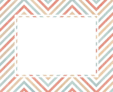 Mavi, pembe ve bej stpiped chevron suluboya çerçeve.