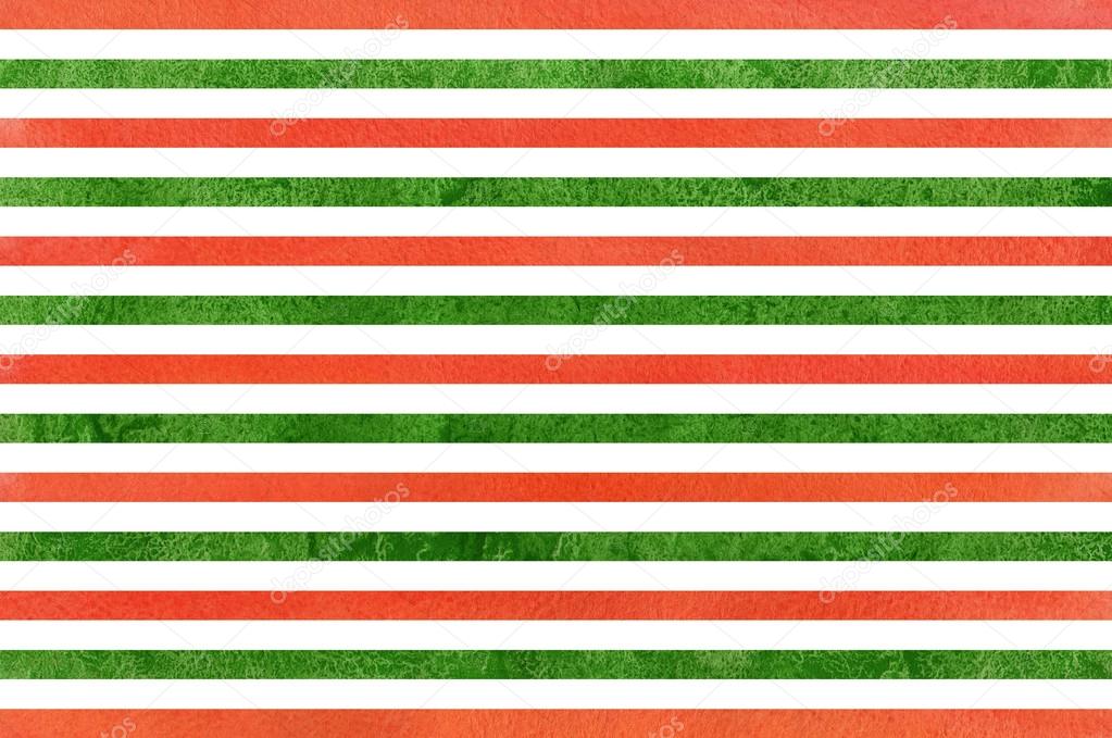 Watercolor orange and green striped background.