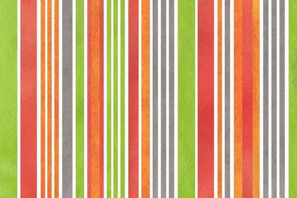 Watercolor orange, green, red and grey striped background.