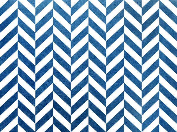 Aquarelle fond rayures bleu foncé, chevron . — Photo