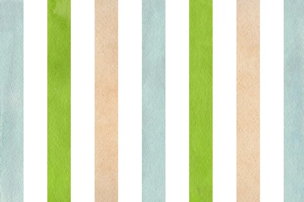Watercolor beige, green and blue striped background. — Stock Photo, Image