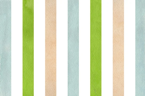 Watercolor beige, green and blue striped background.