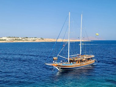 Sharm El Sheikh, EGYPT - Şubat 2021: Sharm El Sheikh 'deki korsan gemisi