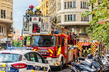 VALENCIA, SPAIN - June 2019: Fire in the center of Valencia