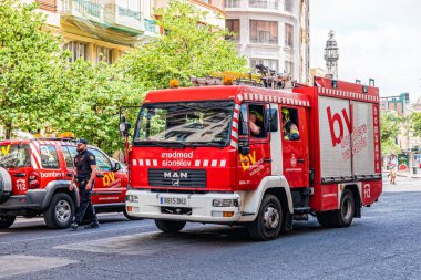VALENCIA, SPAIN - June 2019: Fire in the center of Valencia