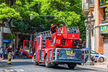 VALENCIA, SPAIN - June 2019: Fire in the center of Valencia
