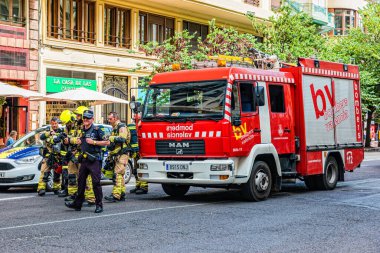 VALENCIA, SPAIN - June 2019: Fire in the center of Valencia