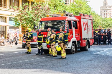VALENCIA, SPAIN - June 2019: Fire in the center of Valencia