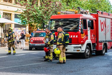VALENCIA, SPAIN - June 2019: Fire in the center of Valencia