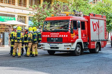 VALENCIA, SPAIN - June 2019: Fire in the center of Valencia