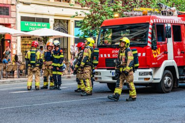 VALENCIA, SPAIN - June 2019: Fire in the center of Valencia