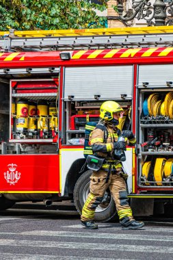 VALENCIA, SPAIN - June 2019: Fire in the center of Valencia