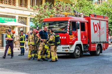 VALENCIA, SPAIN - June 2019: Fire in the center of Valencia