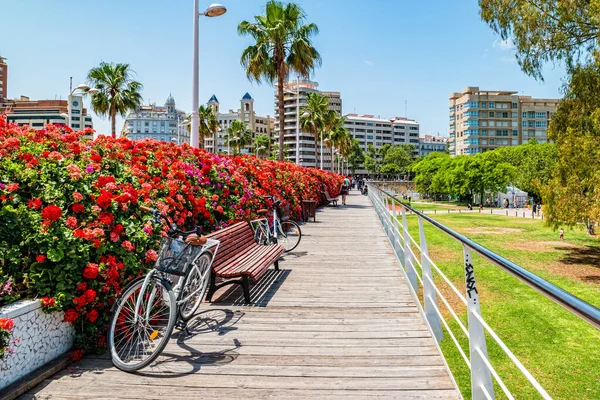 VALENCIA, SPAIN - June 2019: Bridge of Flowers in Valencia Spain.
