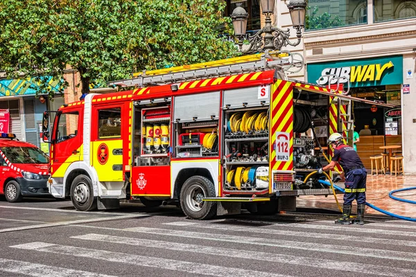 Valencia Hiszpania Czerwiec 2019 Pożar Centrum Walencji — Zdjęcie stockowe
