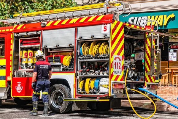 Valencia Spain June 2019 Fire Truck Center Valencia — Stock fotografie