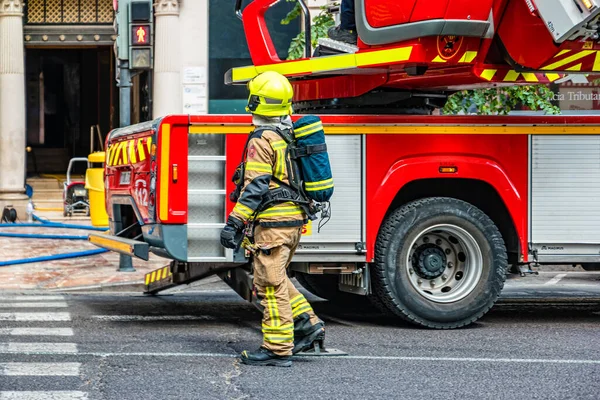 Valencia Spain June 2019 Fire Truck Center Valencia — Stock fotografie