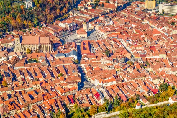 Top View Old Town Brasov Romania — Stock Photo, Image
