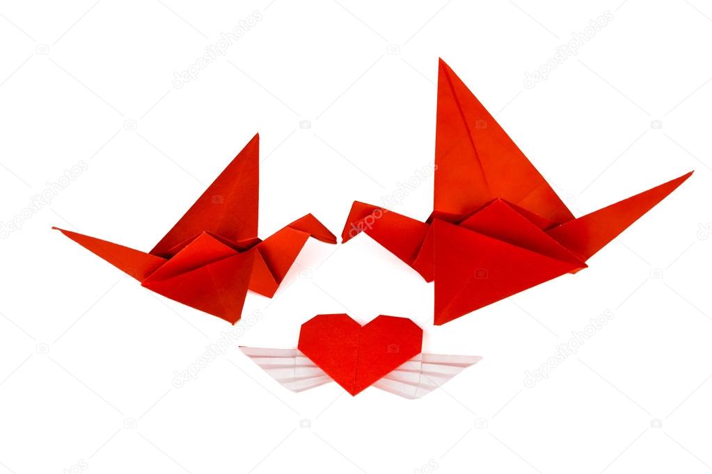 Pássaros De Origami Amor De Pássaros Beijo De Aves