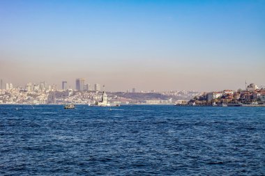 Kız Kulesi. Leander'ın kulesi. Leandros kulesi. Istanbul görünümü.