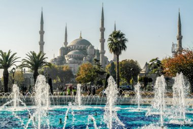 Mavi Cami ve Çeşme önünde.