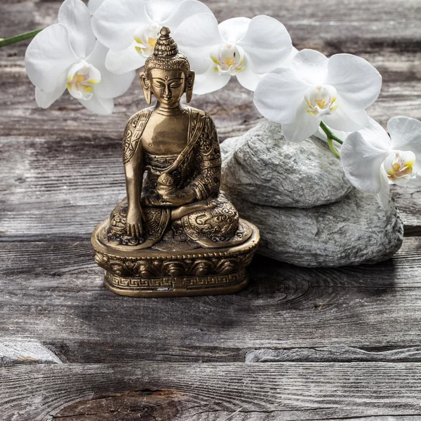 Бронзовий Будда для духовності та жіночої внутрішньої краси — стокове фото