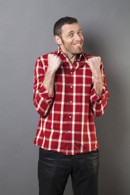 bir yarışma için mücadele 40s adam stresli