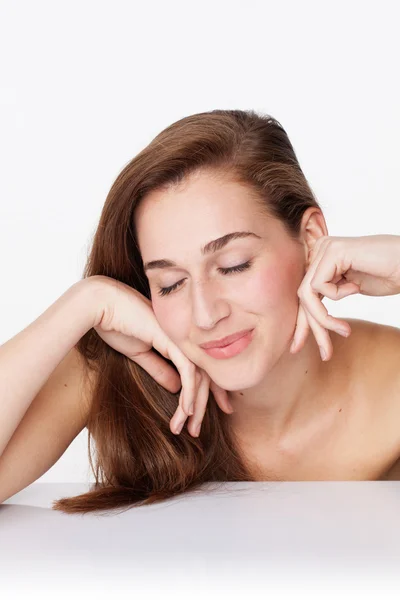 Símbolo de belleza calmante para el tratamiento de spa, cuidado de la piel y cuidado del cabello —  Fotos de Stock