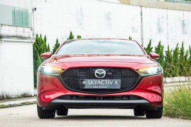 Hong Kong, Çin 28 Eylül 2020 Mazda3 e-Skyactive X 2020 Test sürüşü Günü 28 Eylül 2020.