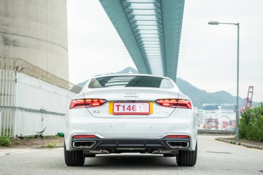 Hong Kong, Çin 5 Ekim 2020: Audi A5 2020 Test sürüşü 5 Ekim 2020, Hong Kong.